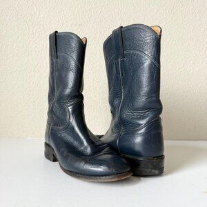 Vintage Blue Justin Roper Womens Cowboy Boots Size 6 1990s Western Cowgirl Boots